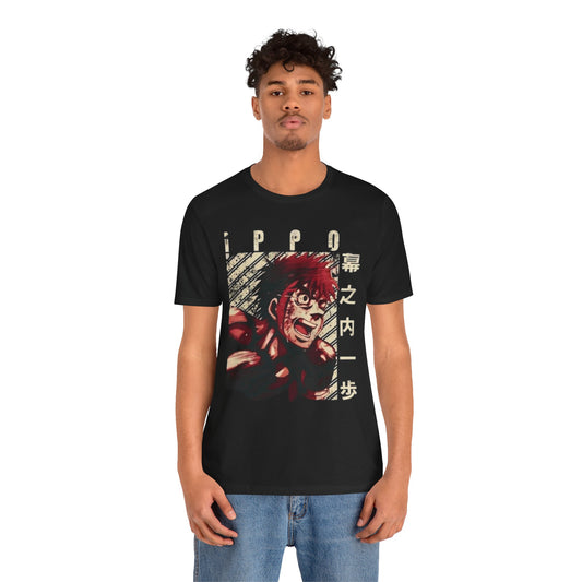 Anime-Inspired Unisex Short Sleeve Tee, Manga Fan Apparel, Graphic Tee, Casual Wear, Gift for Otaku, Ippo Inspired Shirt
