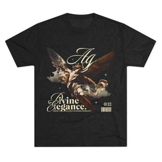 Divine Elegance Unisex Tri-Blend Crew Tee - Vintage Angel Graphic T-Shirt