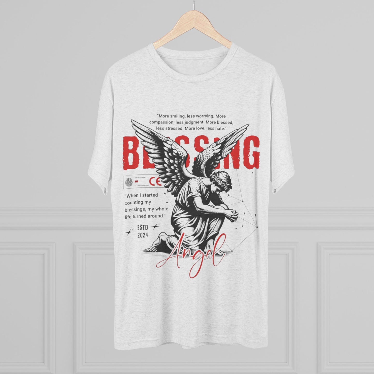 Blessing Angel Unisex Tri-Blend Crew Tee - Inspirational T-Shirt