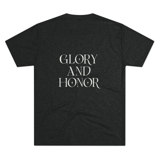Unisex Tri-Blend Crew Tee - Glory and Honor Statement Shirt