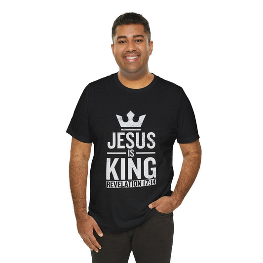 Jesus is King Unisex Jersey Tee - Faith-Based Christian Apparel