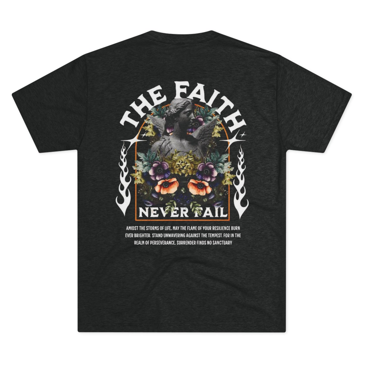 Unisex Tri-Blend Crew Tee - Faith Never Fails Shirt, Resilience & Inspiration Apparel