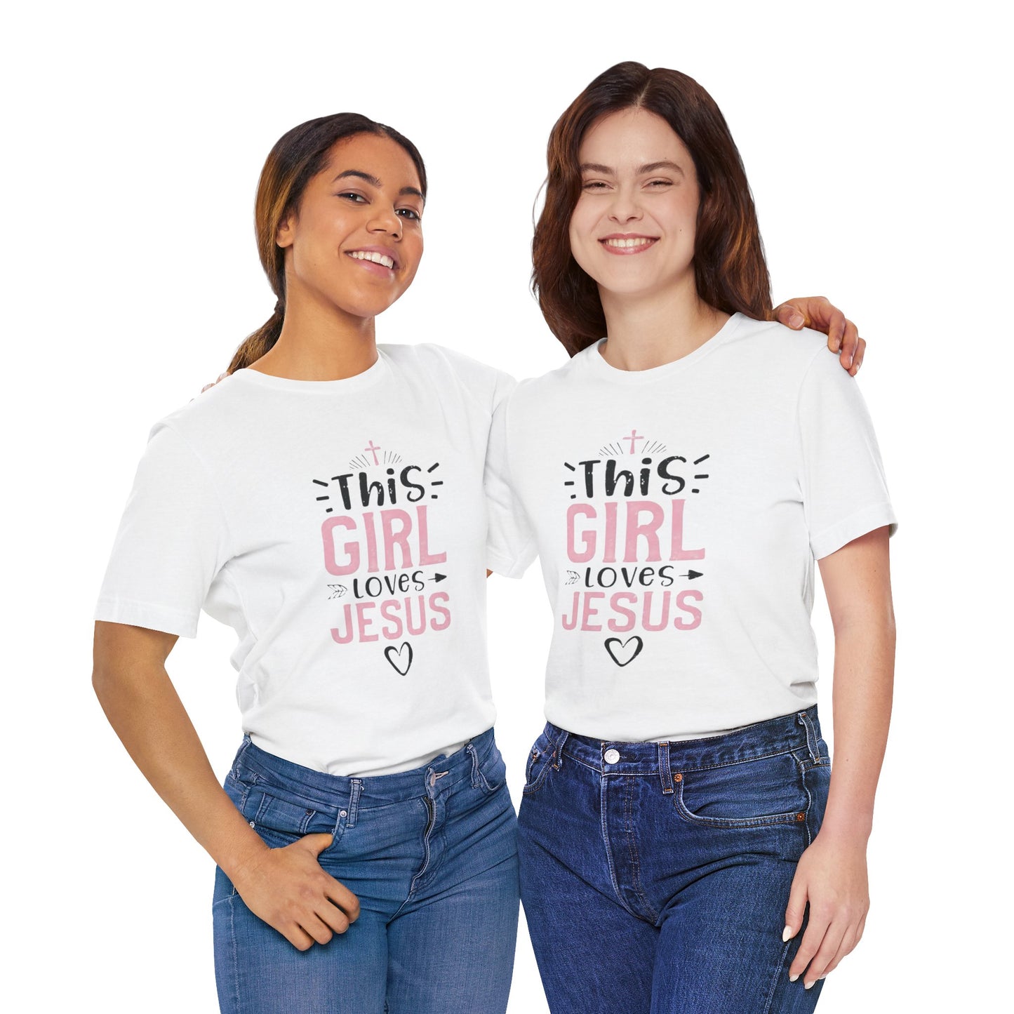 This Girl Loves Jesus Tee - Inspirational Unisex Short Sleeve T-Shirt