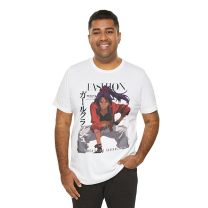 Stylish Anime-Inspired Tee, Unisex Jersey Short Sleeve Tee, Casual Wear, Gift for Fans, Fashion Statement, Graphic Tee, Anime Merch