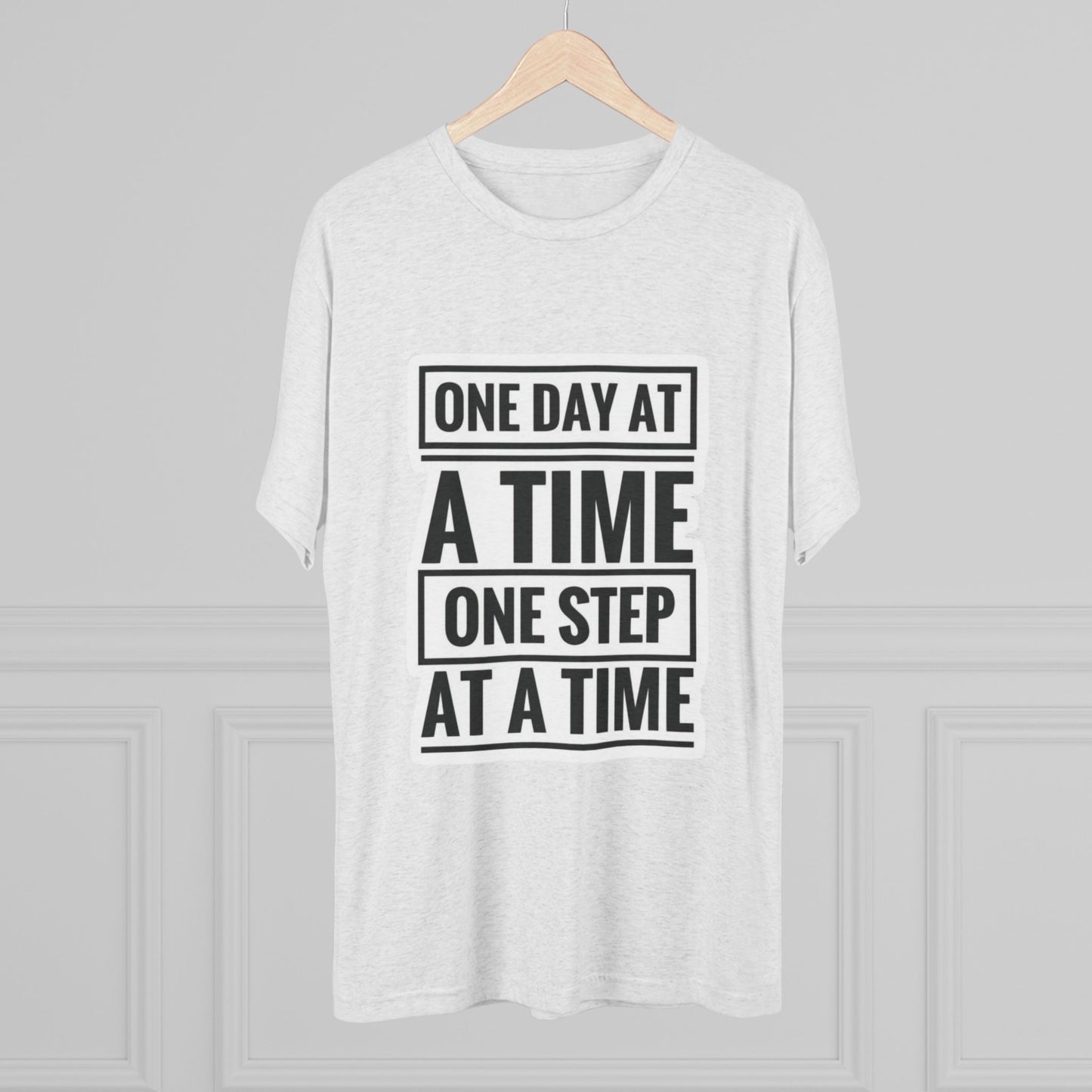 Inspirational Unisex Tri-Blend Crew Tee - "One Day at a Time"
