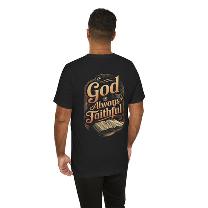 God is Always Faithful Unisex Jersey Tee - Inspirational Black T-Shirt for Everyday Wear