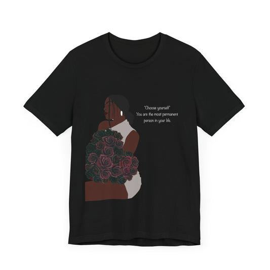 Floral Elegance Unisex Tee - Empowering Art T-Shirt with Rose Design