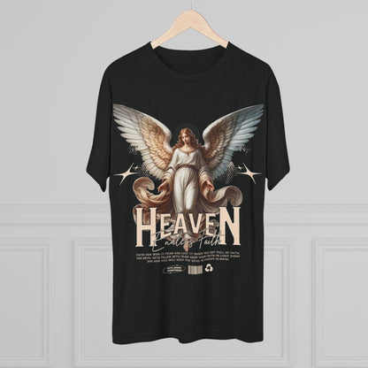Heavenly Faith Unisex Tri-Blend Crew Tee | Spiritual Winged Design