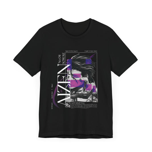 Aizen Graphic Tee, Unisex Short Sleeve T-Shirt, Anime Merch, Casual Wear, Gift for Fans, Street Style, Graphic Art Clothing