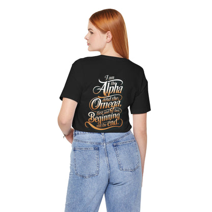 Unisex Short Sleeve Tee - 'Alpha and Omega' Inspirational T-Shirt