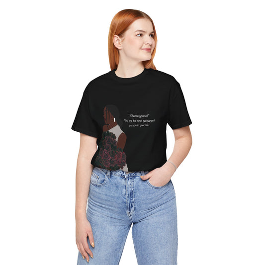 Floral Elegance Unisex Tee - Empowering Art T-Shirt with Rose Design