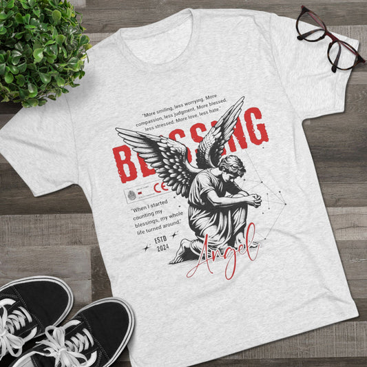 Blessing Angel Unisex Tri-Blend Crew Tee - Inspirational T-Shirt