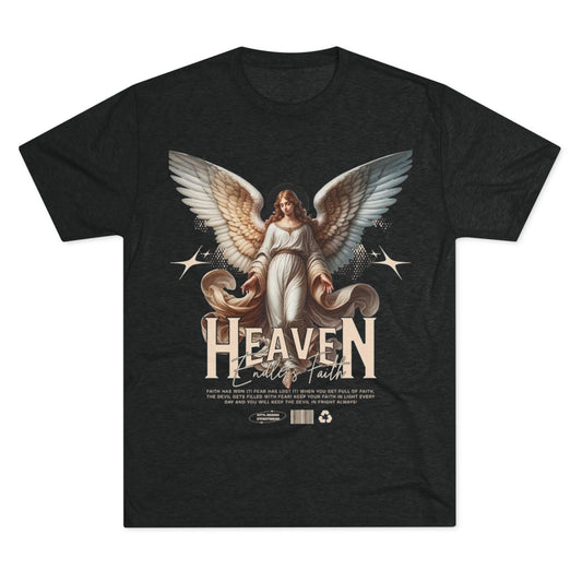 Heavenly Faith Unisex Tri-Blend Crew Tee | Spiritual Winged Design