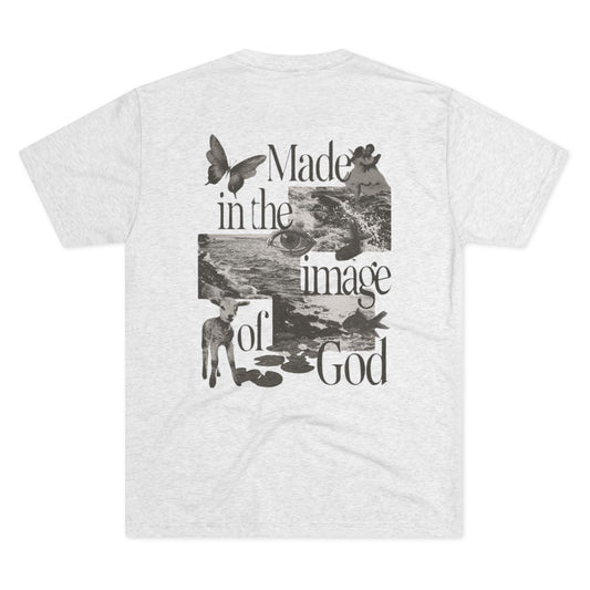 Inspirational Unisex Tri-Blend Crew Tee - Made in the Image of God